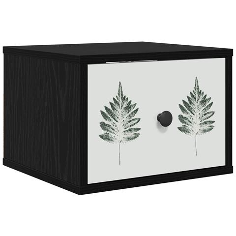 Mobiletto da comodino a parete HANAU Rovere Nero - Foto 1