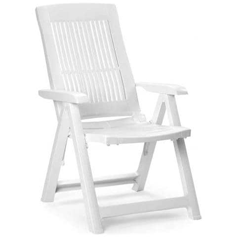 Poltrona da Giardino Pieghevole Multiposizione Colore Bianco - Modello Tampa - Foto 3