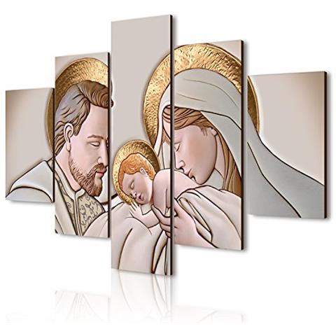 Quadro Sacra Famiglia 5 Pezzi In Legno Vogue 66x115 Cm The Kiss Ceramic - Foto 2