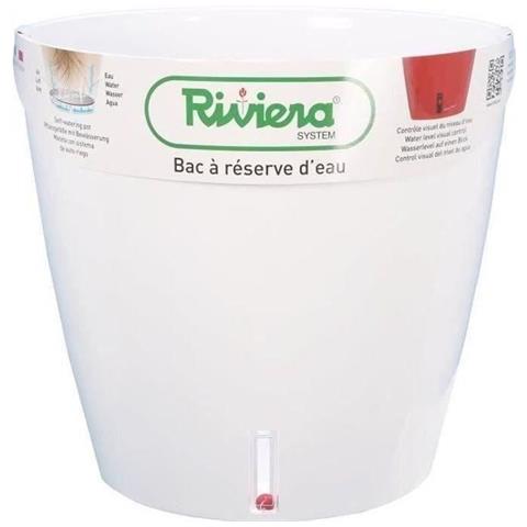 Riviera Eva Nuovo Vaso Tondo In Plastica - 31 Cm - 14,5 L - Bianco - Foto 2