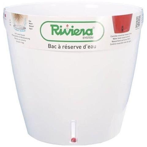 Riviera Eva Nuovo Vaso Tondo In Plastica - 31 Cm - 14,5 L - Bianco - Foto 1