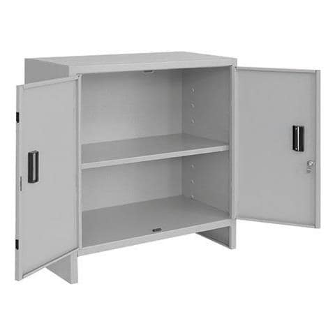 Armadio Multiuso In Metallo 1 Piano 2 Porte Tetto Piano Prometal Pratiko Mini 80 Grigio - Foto 4