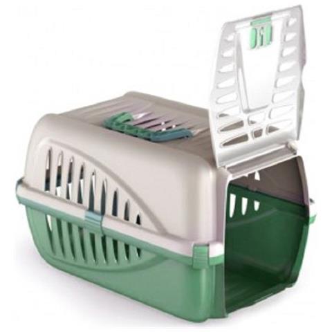 Trasportino In Plastica Per Animali Panzer Made In Italy 50 X 33 X 21 Cm - Azzurro - Foto 1