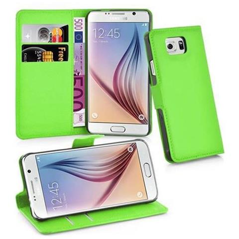 Custodia Compatibile Con Samsung Galaxy S6 In Verde Menta - Coperchio Protettiva Con Chiusura Magnetica, Funzione Stand E Tasca Per Le Carte - Foto 1