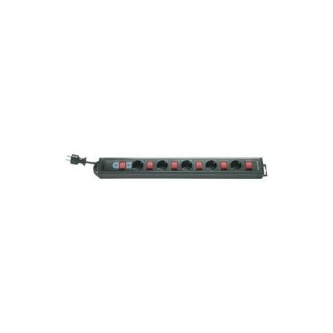 5-fold power strip 3,7 m Einzelschalter anthracite - Foto 1
