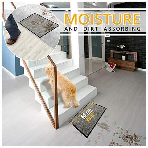 Front Door Mat Beige Grigio 40x60 Cm Impermeabile E Lavabile Tappeto Per Indoor Outdoor Heavy Duty Dirt Trapper Non Di Slittamento Dirtcatcher Tappeto Per Gradino Della Porta Corridoio Ingresso Cucina Camera Da Letto - Foto 4