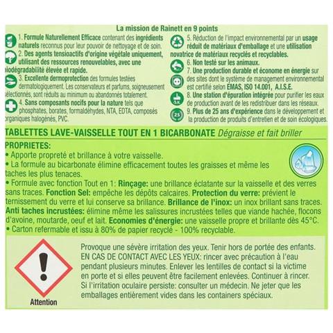 Pastiglie Per Lavastoviglie Ecolabel Rainett - Bircarbonato - 50 Pezzi - Foto 2