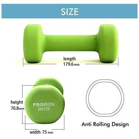 Prkned02k Manubri, 2 Pz, 2 Kg, Verde, Neoprene - Foto 47