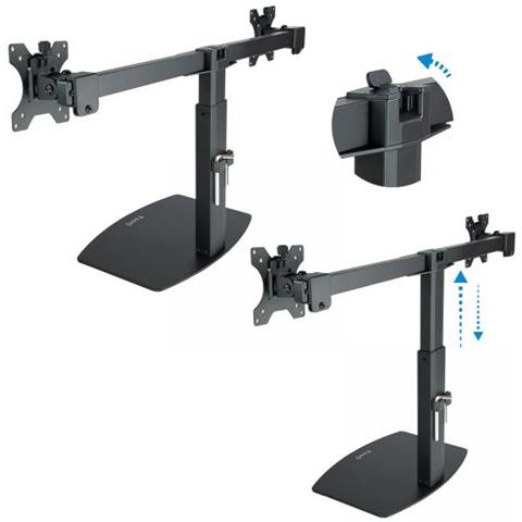 'TooQ db1727tn-b supporto da tavolo girevole per 2 schermi / TV a LED 17 - 27 Nero - Foto 1