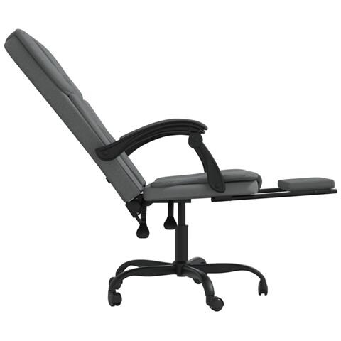 Sedia da Ufficio Reclinabile Grigio Scuro in Tessuto - Foto 2