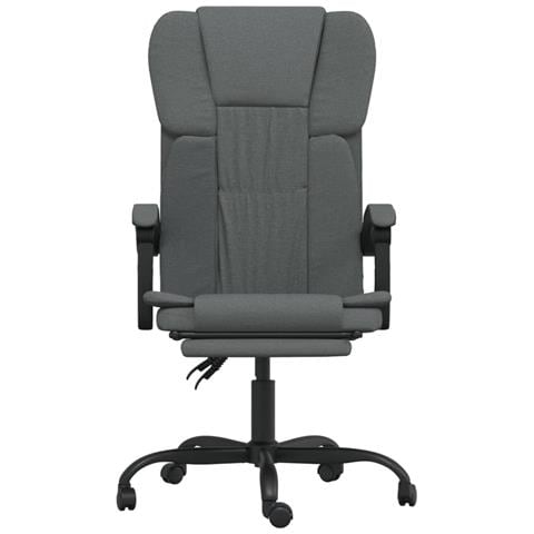 Sedia da Ufficio Reclinabile Grigio Scuro in Tessuto - Foto 10