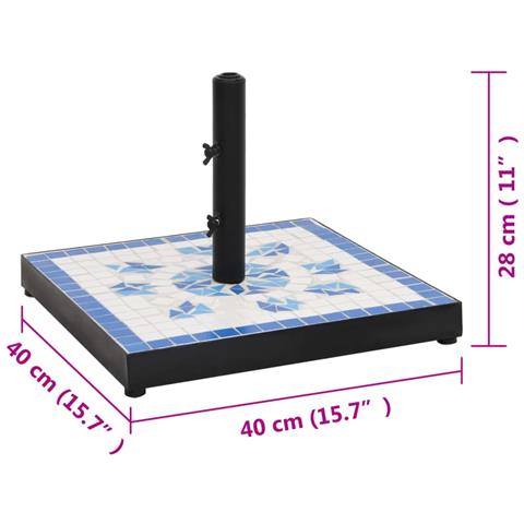 Base per Ombrellone Blu e Bianco Quadrata 12 kg - Foto 2