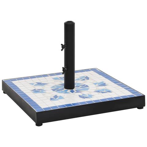 Base per Ombrellone Blu e Bianco Quadrata 12 kg - Foto 1