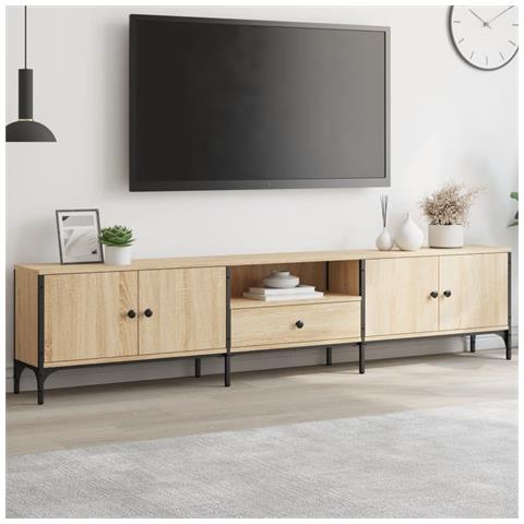 Mobile Tv Cassetto Rovere Sonoma 200x25x44 Cm Legno Multistrato - Foto 1