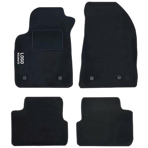 Tappetini Auto Compatibili Giulietta Dal 2014 | Tappeti Sagomati | In Moquette Nera | Logo Ricamato Battitacco E 4 Clip Di Fissaggio | Accessori Interni - Foto 1