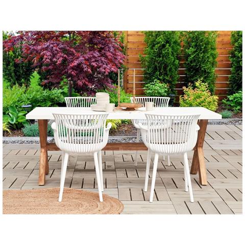 Set Di 4 Sedie Da Pranzo Bianco Pesaro - Foto 2