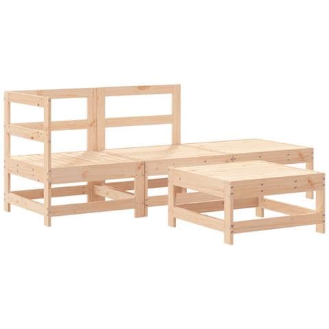 Set Salotto da Giardino 4 pz in Legno Massello di Pino - Foto 2