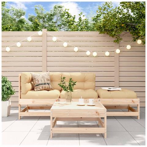 Set Salotto da Giardino 4 pz in Legno Massello di Pino - Foto 1