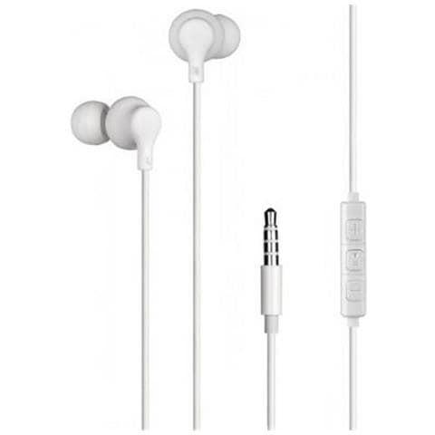 Auricolari Con Pulsante Jack Da 3,5 Mm Con Telecomando E Microfono, Bianco - Foto 1