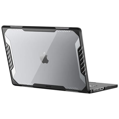 Cover Per Macbook Air 13.6 2022 Anti-urto Griglia Ventilazione, Nero Transparente - Foto 1