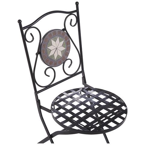 Set Di 2 Sedie Da Giardino In Metallo Nero Cariati - Foto 2