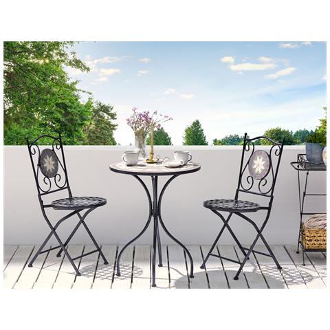 Set Di 2 Sedie Da Giardino In Metallo Nero Cariati - Foto 1
