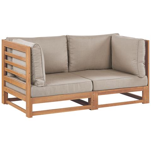 Divano 2 Posti Trani Legno Di Acacia Certificato Legno Chiaro - Foto 2