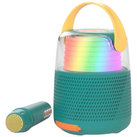 Speaker Bluetooth Luminoso Ks-80 Modalità Karaoke E Modifica Voce, Verde Petrolio - Foto 1