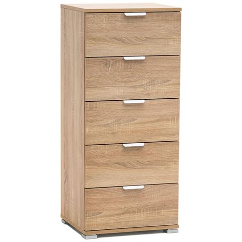 Mobiletto Con 5 Cassetti In Legno Nobilitato In Varie Tinte 45x38xh103 Cm - Foto 1