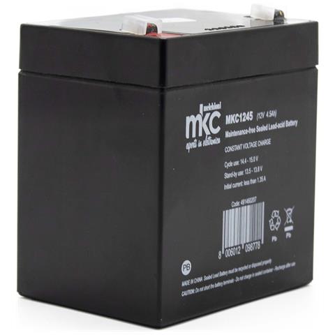Batteria Ermetica Ricaricabile Al Piombo Con Faston 12v 4.5ah Ups Allarme Moto - Foto 1