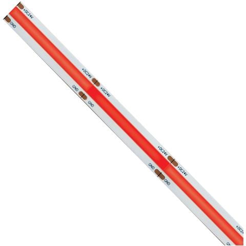 Striscia Led Cob Monocolore Da 15w /mt 24v - Bobina Da 5m - Rosso - Foto 1