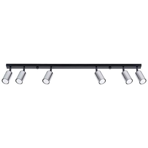 Lampada A Soffitto Winx 6l Nero /cromo Sl. 1372 - Moderno Lampade Da Soffitto Nero /cromato 18.5x118x6 Cm - Foto 1