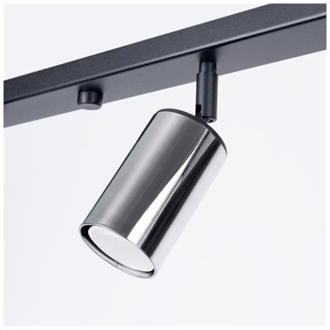 Lampada A Soffitto Winx 6l Nero /cromo Sl. 1372 - Moderno Lampade Da Soffitto Nero /cromato 18.5x118x6 Cm - Foto 8