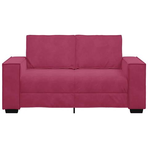 Divano a 2 Posti Rosso Vino 120 cm in Velluto - Foto 2
