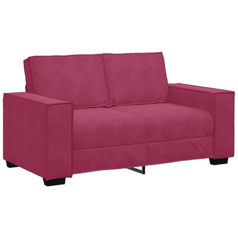 Divano a 2 Posti Rosso Vino 120 cm in Velluto - Foto 1