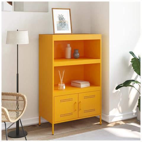 Credenza Giallo Senape 68x39x113 Cm In Acciaio - Foto 2