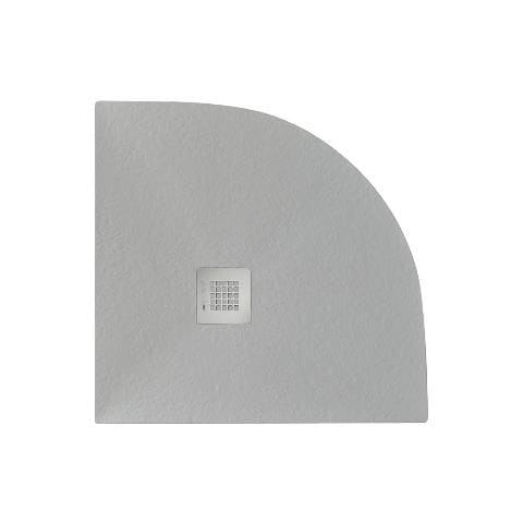 Piatto Doccia 90x90 Cm Effetto Pietra Marmoresina Stone Semicircolare Grigio Cemento Francia - Foto 1