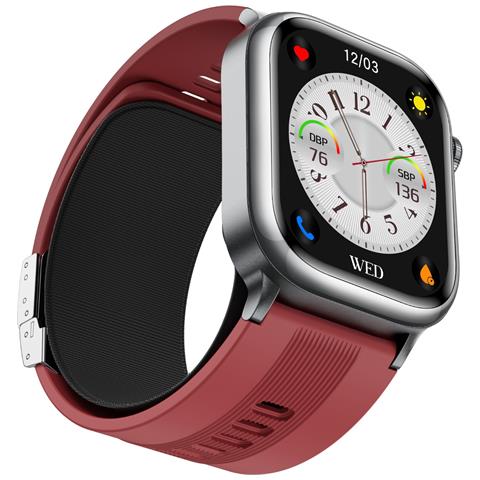 Smartwatch Per La Salute Con Misurazione Della Pressione Sanguigna E Ecg, Compatibile Con Smartphone Red - Foto 7
