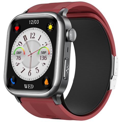 Smartwatch Per La Salute Con Misurazione Della Pressione Sanguigna E Ecg, Compatibile Con Smartphone Red - Foto 1