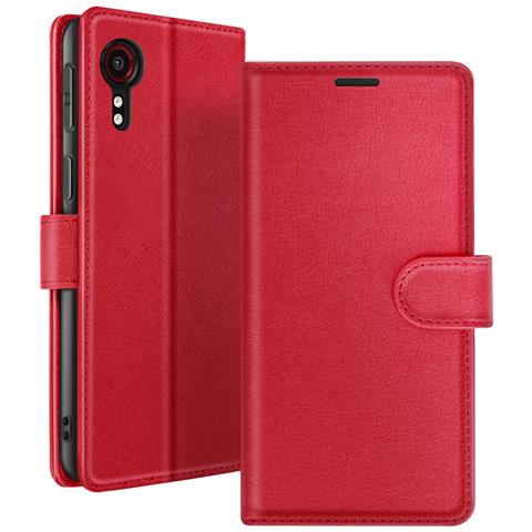 Custodia A Portafoglio Per Galaxy Xcover 5 Con Supporto E Linguetta Magnetica, Rosso - Foto 1