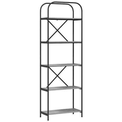 Libreria Grigio sonoma 60 x 30 x 183 cm Legno multistrato - Foto 1