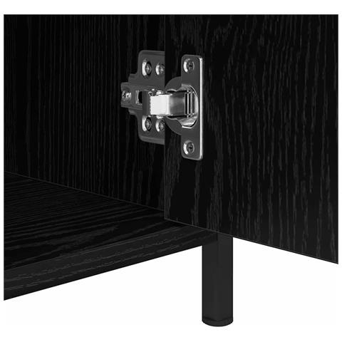 Armadio da Notte Rovere nero 40 x 42 x 60 cm Legno multistrato - Foto 9