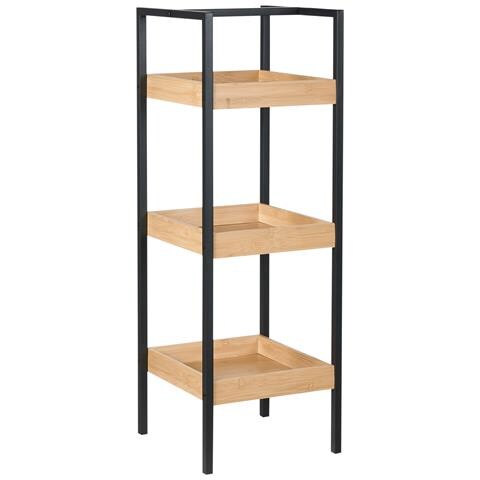 Mobile Con 3 Ripiani Tajzara Legno Di Bambù Marrone Chiaro - Foto 2