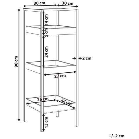Mobile Con 3 Ripiani Tajzara Legno Di Bambù Marrone Chiaro - Foto 7