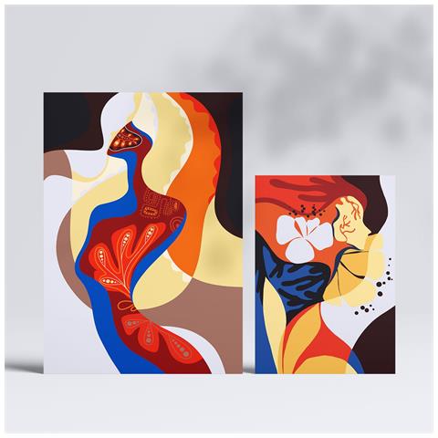 Set Di 6 Stampe Padronanza Entusiasta Dei Dipinti Decorativi Estetici Astratti Femminili Per Il Tuo Soggiorno Di Casa A3 & A4 Senza Cornice - Foto 2