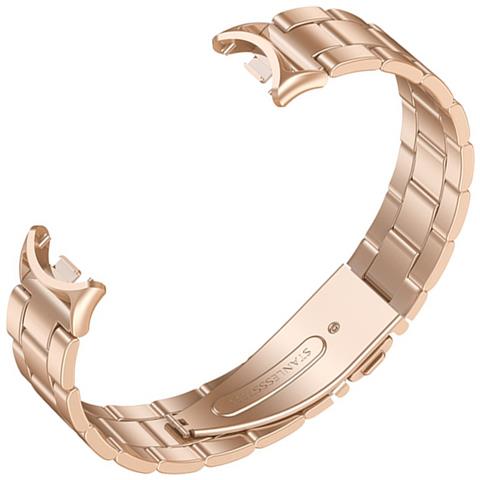 Cinturino In Metallo Compatibile Con Xiaomi Mi Band 8/9/10 - Design A Barra A Molla - Acciaio Inossidabile Pinkgold - Foto 2