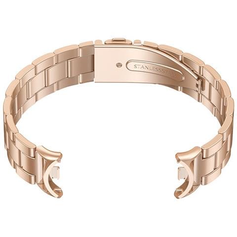 Cinturino In Metallo Compatibile Con Xiaomi Mi Band 8/9/10 - Design A Barra A Molla - Acciaio Inossidabile Pinkgold - Foto 3