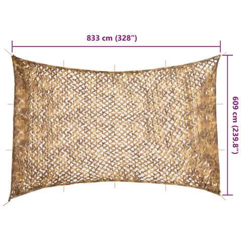 Rete Mimetica con Custodia di Conservazione 833x609 cm Sabbia - Foto 7