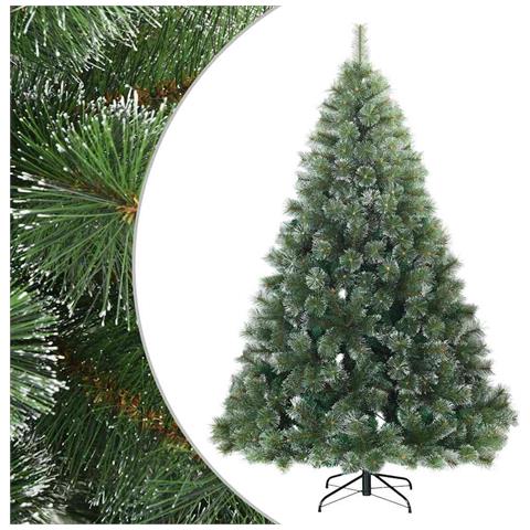 Albero di Natale Artificiale Snodato Foderato di Neve Verde - Foto 1