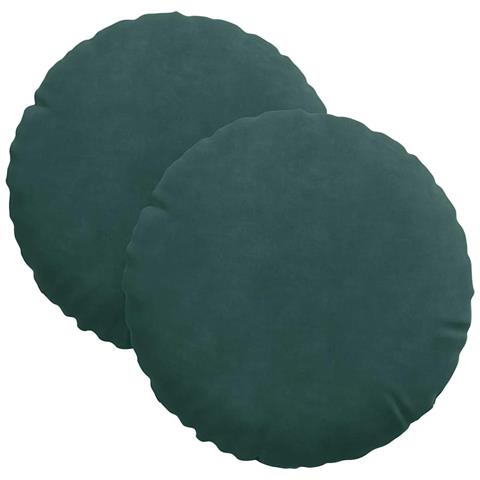 Cuscini per Seduta 2 pcs Verde Scuro Ø 40 x 13 cm Velluto - Foto 1